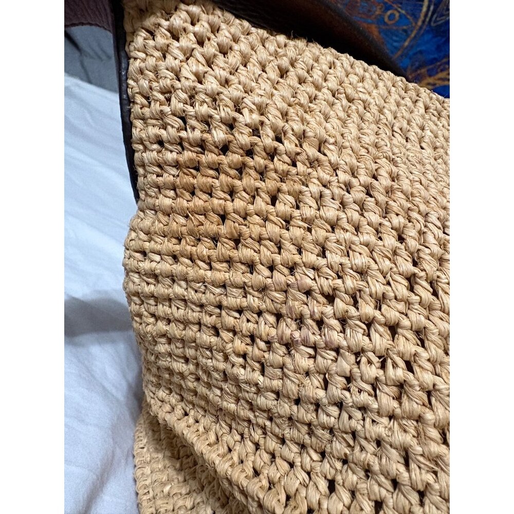 Helen Kaminski Crochet Raffia & Leather Crochet Boho Hobo Shoulder Crossbody Bag - Picture 10 of 16